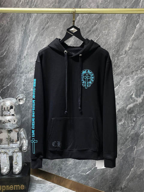 Chr0me Hearts CH Blue Cross Hoodie Black