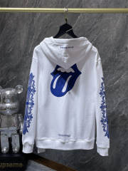 Chr0me Hearts CH Blue Mouth Hoodie White