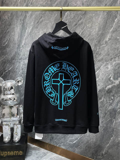 Chr0me Hearts CH Blue Cross Hoodie Black
