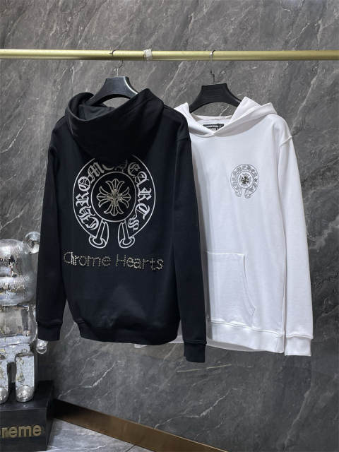 Chr0me Hearts CH Rubber Crosses Hoodie Black White