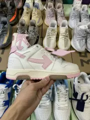 Off-White Out Of Office Low-Top Leather OW Sneakers Shoes White (Women Size)