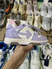 Off-White Out Of Office Low-Top Leather OW Sneakers Shoes White (Women Size)