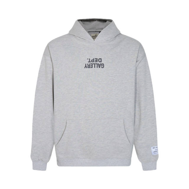 Gallery Dept Classic Clean Fits Reversible Logo Hoodie Black Gray Beige