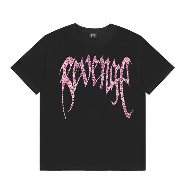 Revenge Rheinstone T-Shirt Tee White Black