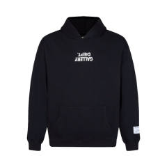 Gallery Dept Classic Clean Fits Reversible Logo Hoodie Black Gray Beige
