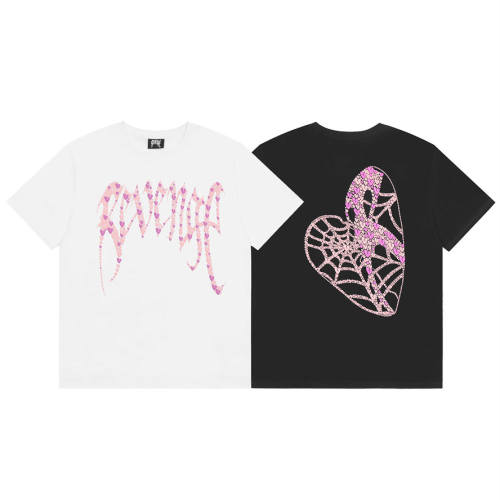 Revenge Rheinstone T-Shirt Tee White Black
