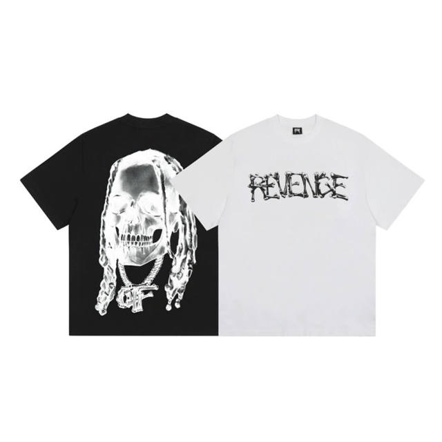 Revenge x Lil Durk color painting tee black white