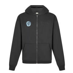 Broken Planet Spider Web Zipped Hoodie