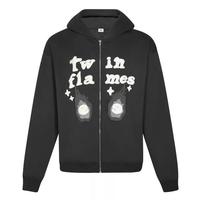 Broken Planet Zipped Hoodie Black