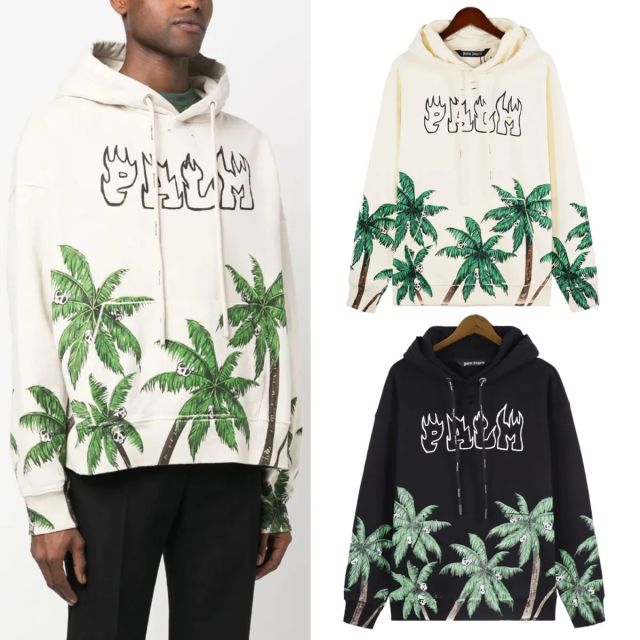 Palm Angels PA Palm Tree Hoodie Black