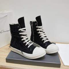 R*ck Οwens Leather OW Hi-End High Shoes Black Pink (Size 7-13)