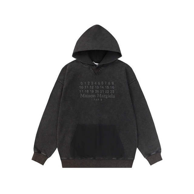 Maison Margiela MM6 Distressed Classic Hoodie  Black Blue