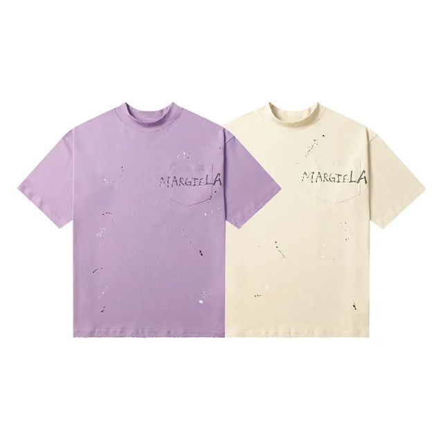 Maison Margiela MM6 Splash Ink T-Shirt Purple Beige
