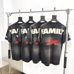 1:1 quality version Hellstar Back FAMILY washed version tee with NFC tag (Physical Chip)