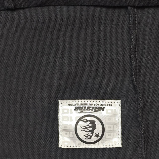 1:1 quality version Hellstar All Red Logo Washed version Tee with NFC Tag (Physical Chip)