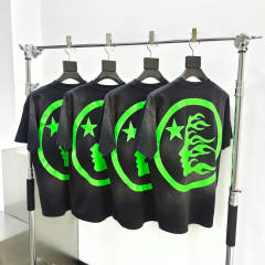 1:1 quality version Hellstar Front and back bright green logo washed version tee with NFC tag (Physical Chip)
