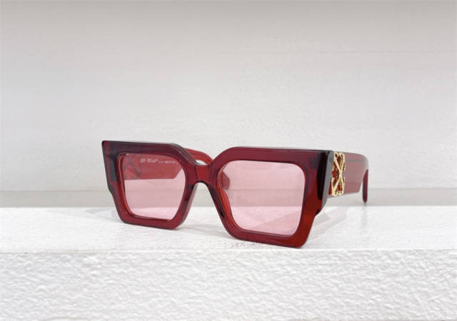 1:1 quality version Off White Arrow Logo Wide Leg Square Frame Sunglasses 6 colors