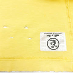 1:1 quality version Hellstar Broken Letter Red Star Washed Yellow Torn tee with NFC tag (Physical Chip)