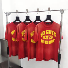 1:1 quality version Hellstar Washed Version Yellow Marathon Logo Print Tee with NFC tag