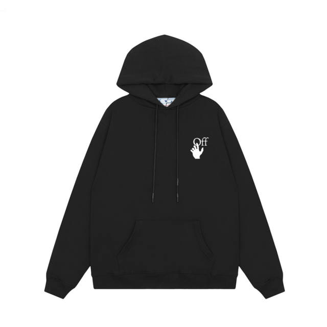 OW back spray-painted arrow print hoodie