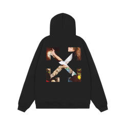OW back spray-painted arrow print hoodie