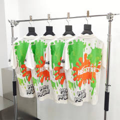 1:1 quality version Hellstar Large size smiley face back graffiti print Tee