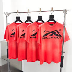 1:1 quality version Hellstar Washed Version Yellow Marathon Logo Print Tee with NFC tag