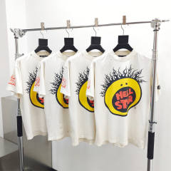 1:1 quality version Hellstar Large size smiley face back graffiti print Tee