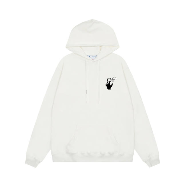 OW back spray-painted arrow print hoodie