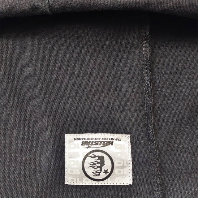 1:1 quality version Hellstar Blue Gray Logo Washed Version Tee with NFC tag