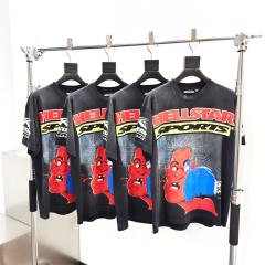 1:1 quality version Hellstar Boxing KO Pattern Print Tee with NFC Tag