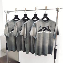 1:1 quality version Hellstar Mottled Logo Washed Version Tee with NFC Tag