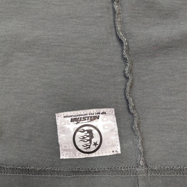 1:1 quality version Hellstar Mottled Logo Washed Version Tee with NFC Tag