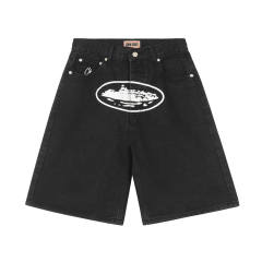 Corteiz Star Jean Shorts Blue