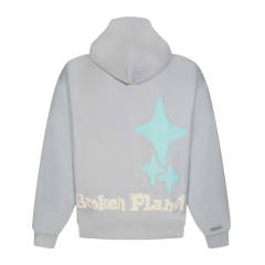 Broken Planet Foaming Print Zipped Hoodie