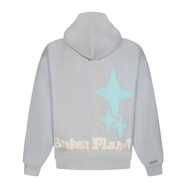 Broken Planet Foaming Print Zipped Hoodie