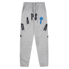 Trapstar Embroidered Logo Fleece Tracksuit Hoodie Pants Gray