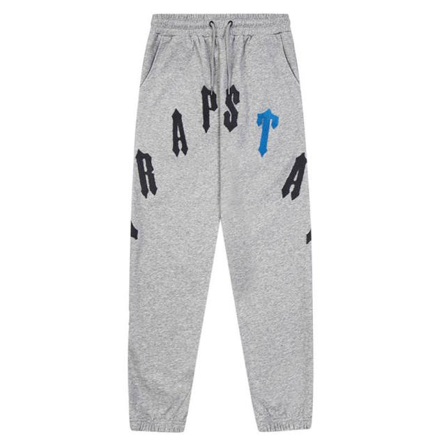 Trapstar Embroidered Logo Fleece Tracksuit Hoodie Pants Gray