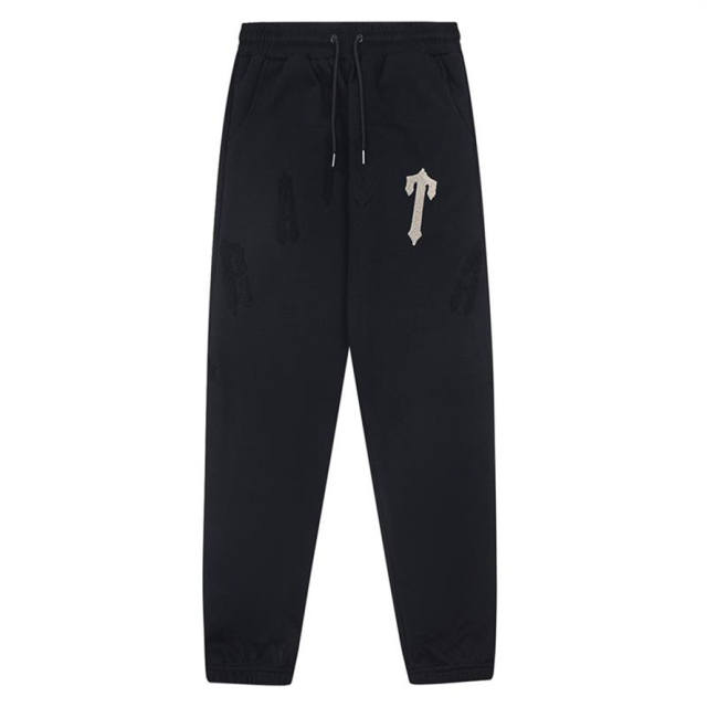 Trapstar Embroidered Logo Fleece Tracksuit Hoodie Pants Gray