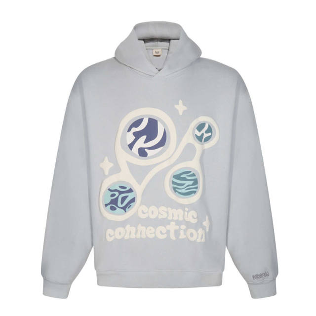 Broken Planet Foaming Print Zipped Hoodie