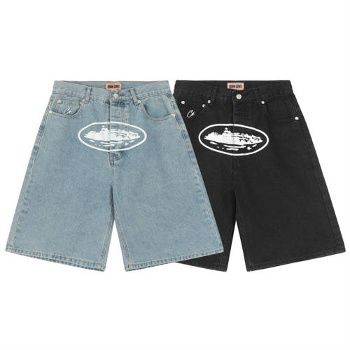 Corteiz Star Jean Shorts Blue