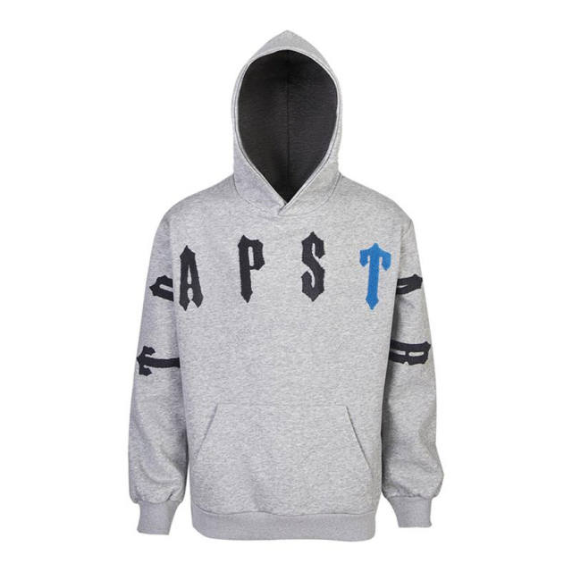 Trapstar Embroidered Logo Fleece Tracksuit Hoodie Pants Gray