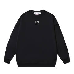 Off White OW Cotton Terry Double Lunar Crew Sweatshirt