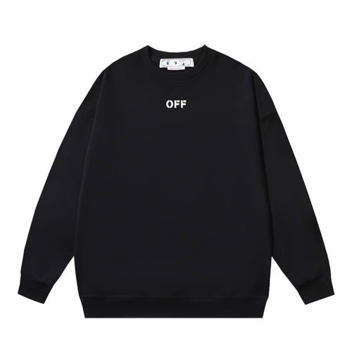 Off White OW Cotton Terry Double Lunar Crew Sweatshirt