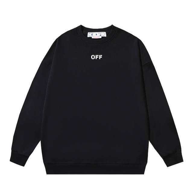 Off White OW Cotton Terry Double Lunar Crew Sweatshirt