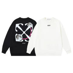 Off White OW Cotton Terry Double Lunar Crew Sweatshirt