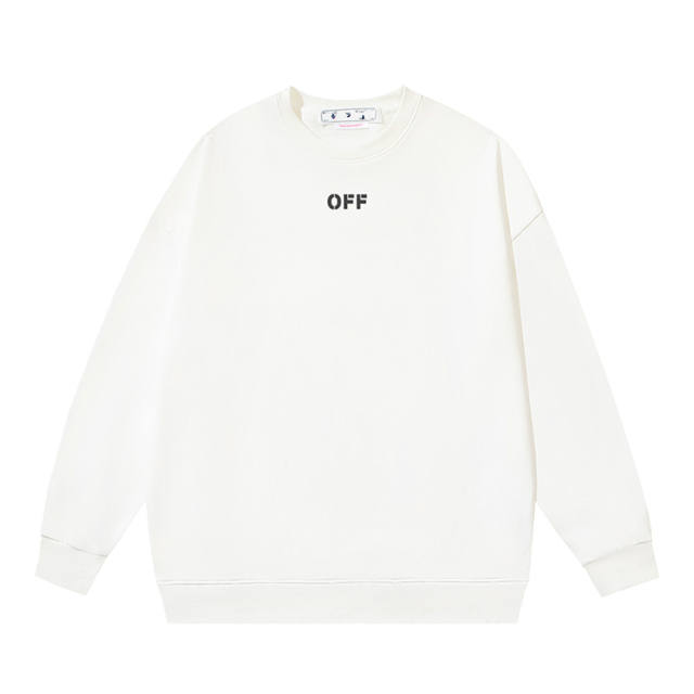 Off White OW Cotton Terry Double Lunar Crew Sweatshirt