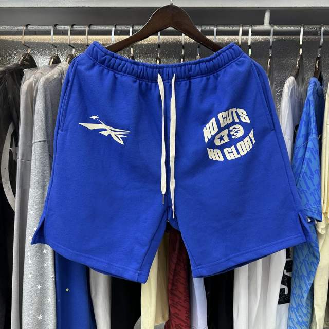 Hellstar No Cuts No GLory Shorts Black Blue
