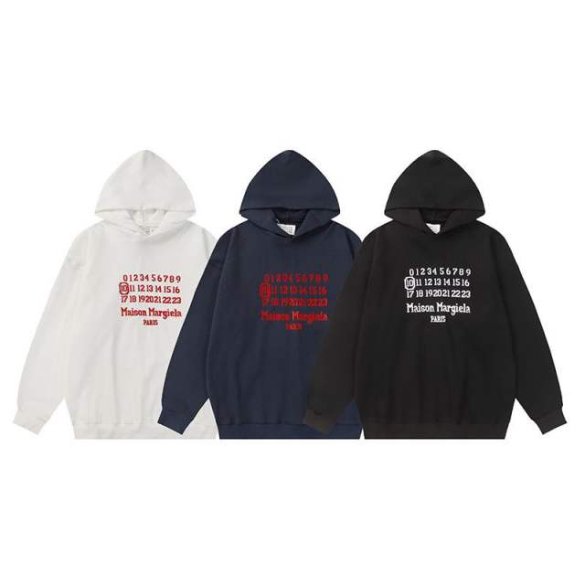 Masion Margiela Numbers Hoodie (Black White Navy Blue)