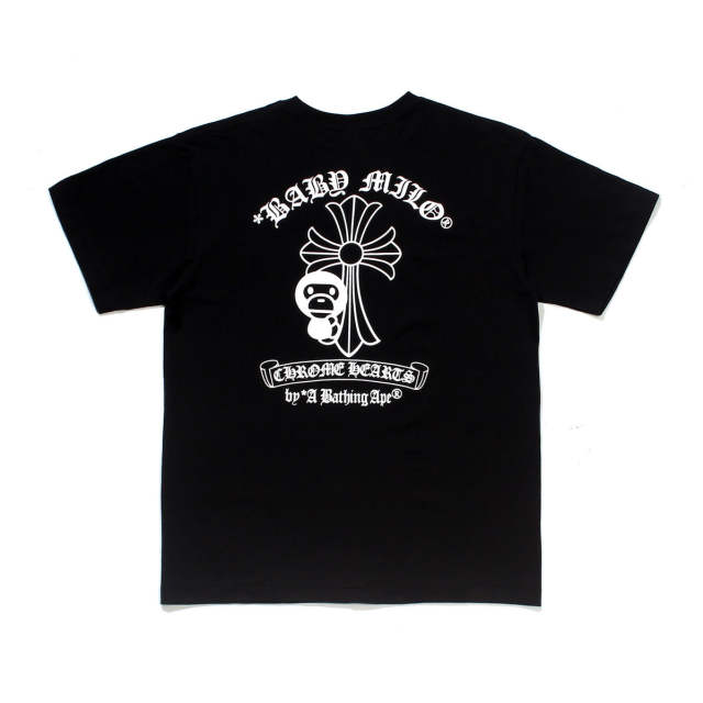 Bape x CH Babymilo Cross Tee T-Shirt Black White